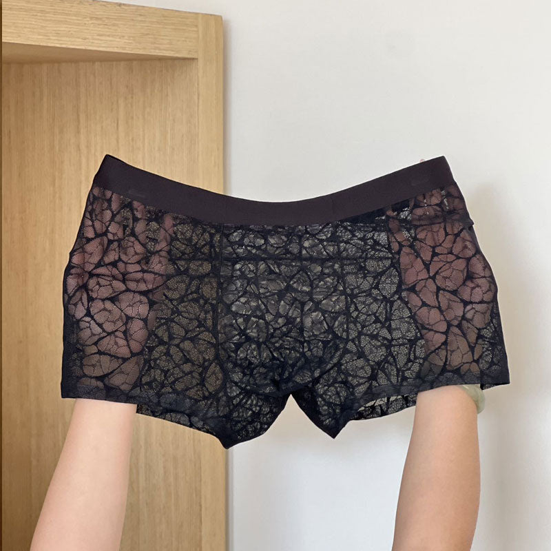 🔥 Sexy men's boxers made of lace and icy silk