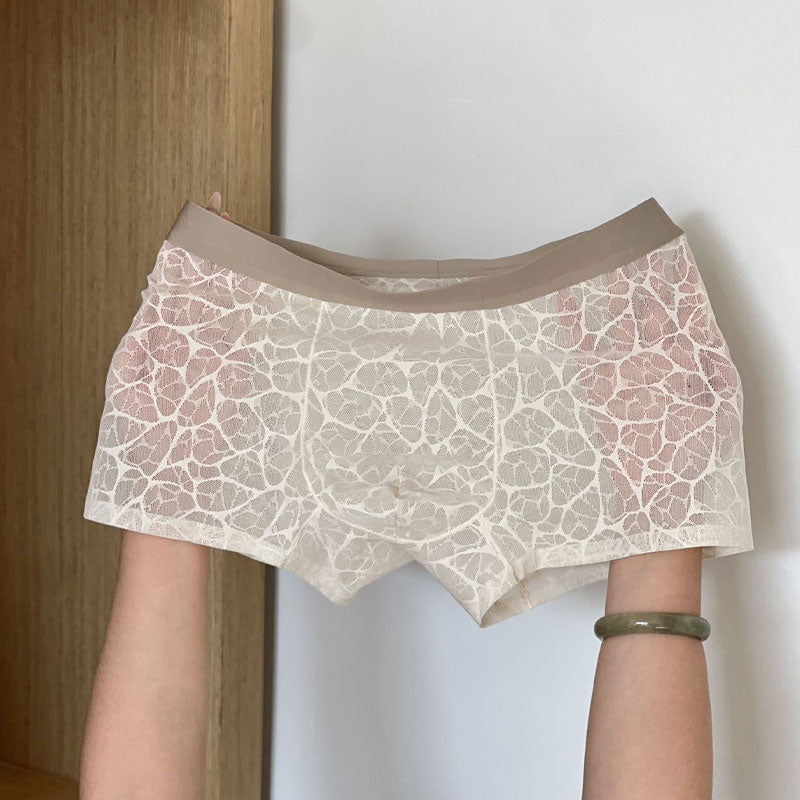 🔥 Sexy men's boxers made of lace and icy silk