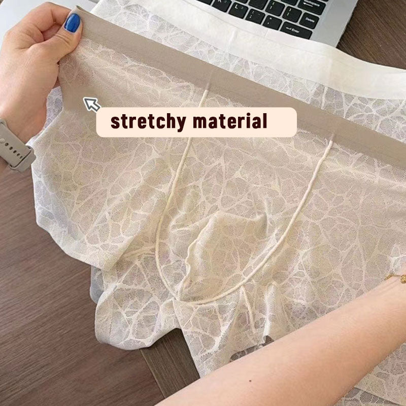 🔥 Sexy men's boxers made of lace and icy silk