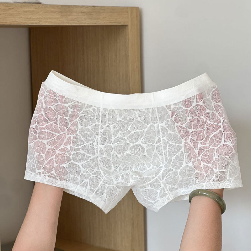 🔥 Sexy men's boxers made of lace and icy silk
