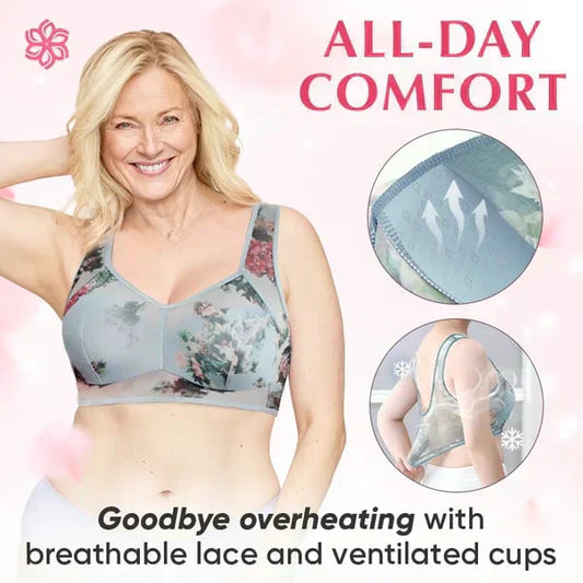 Comfortable glacial silk lace bra