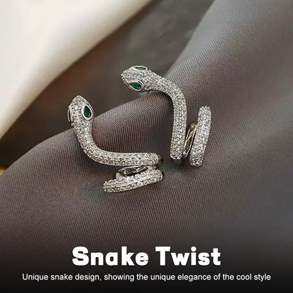 אטב אוזן חכם בצורת נחש כסוף 🐍