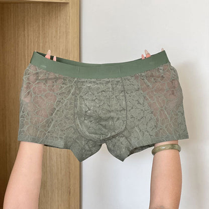 🔥 Sexy men's boxers made of lace and icy silk